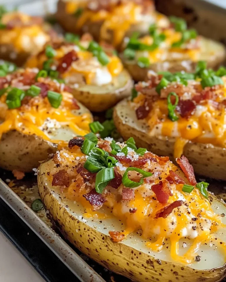 Delicious Longhorn Sliced Baked Potatoes food shot