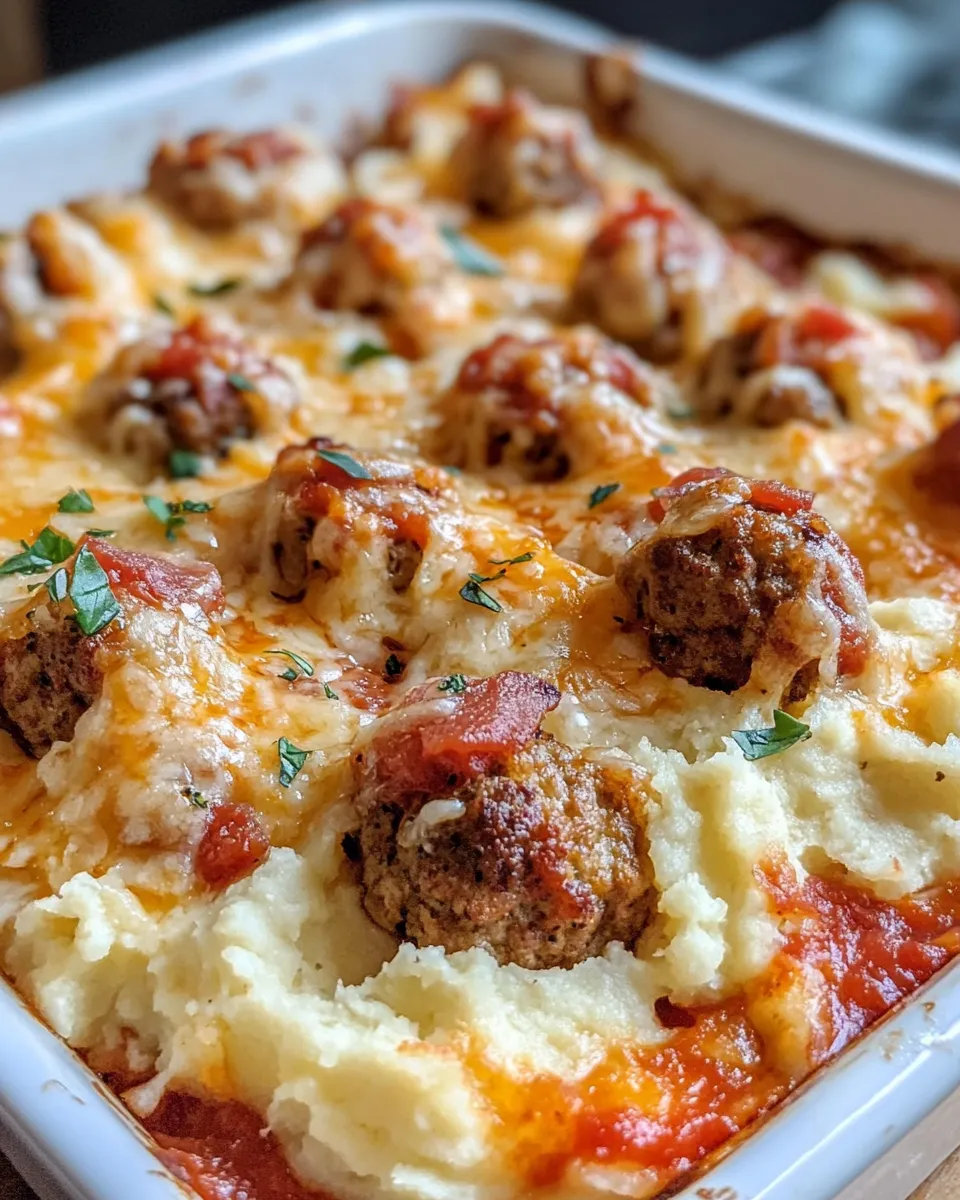 Delicious Mashed Potato And Meatball Casserole picture
