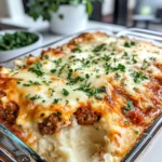 Homemade Meatball Mashed Potato Casserole photo