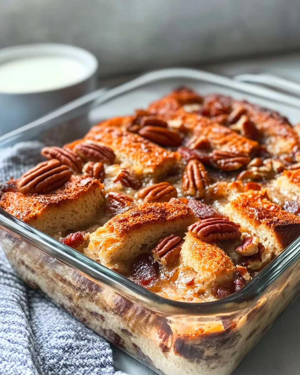 Delicious Pecan Pie Bread Pudding Without The Crust plate image