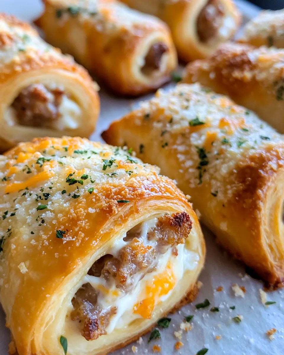 Classic Sausage Cream Cheese Crescent Rolls food shot