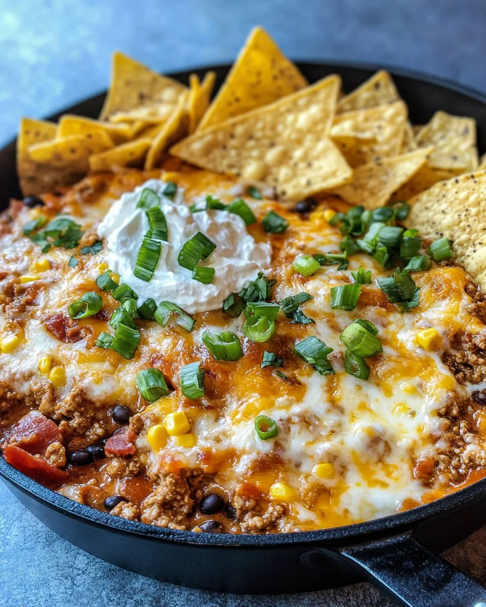 Delicious Texas Trash Dip With Meat plate image
