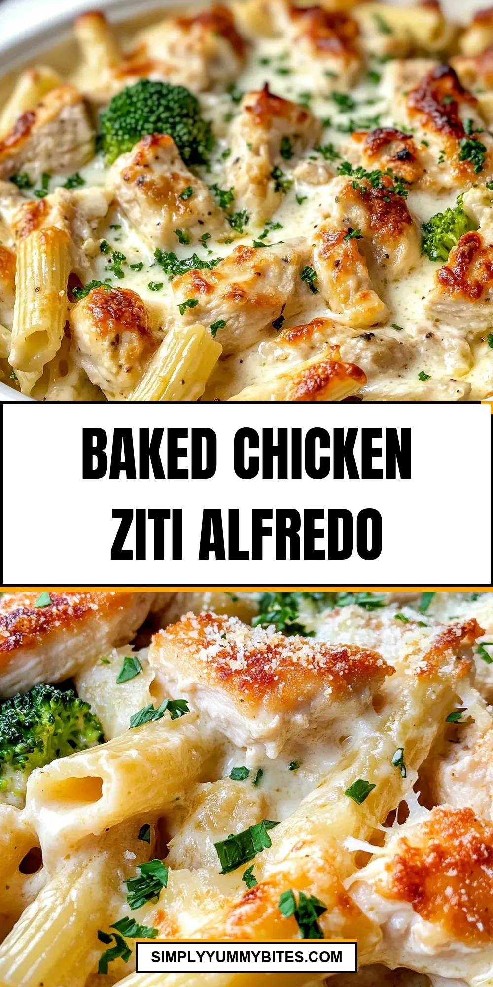 Baked Chicken Ziti Alfredo (Creamy & Delicious)