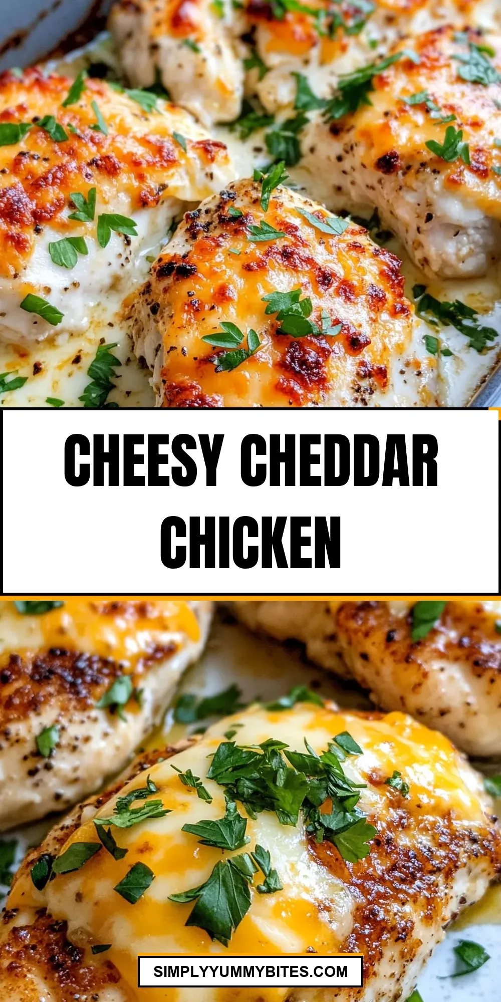 Simple Cheesy Cheddar Chicken
