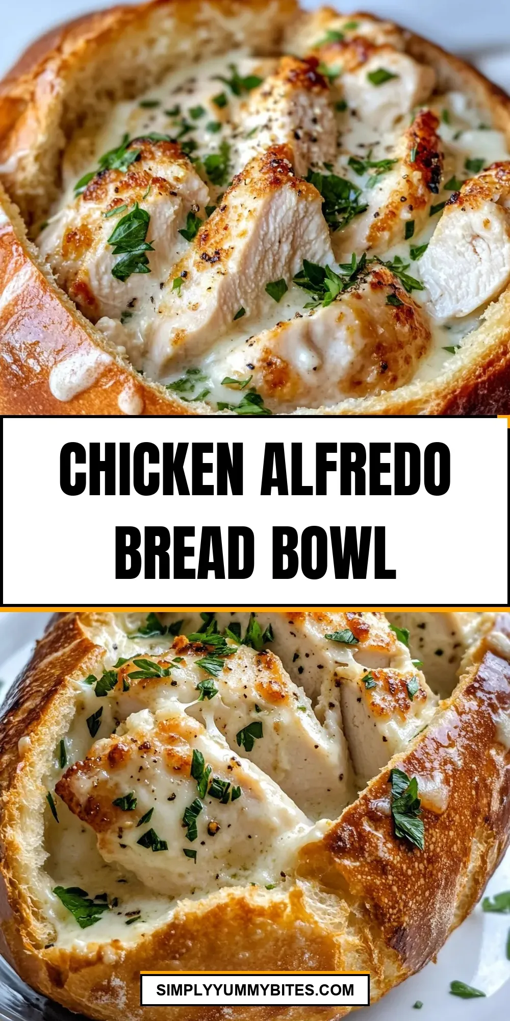 How To Make Homemade Chicken Alfredo Bread Bowl