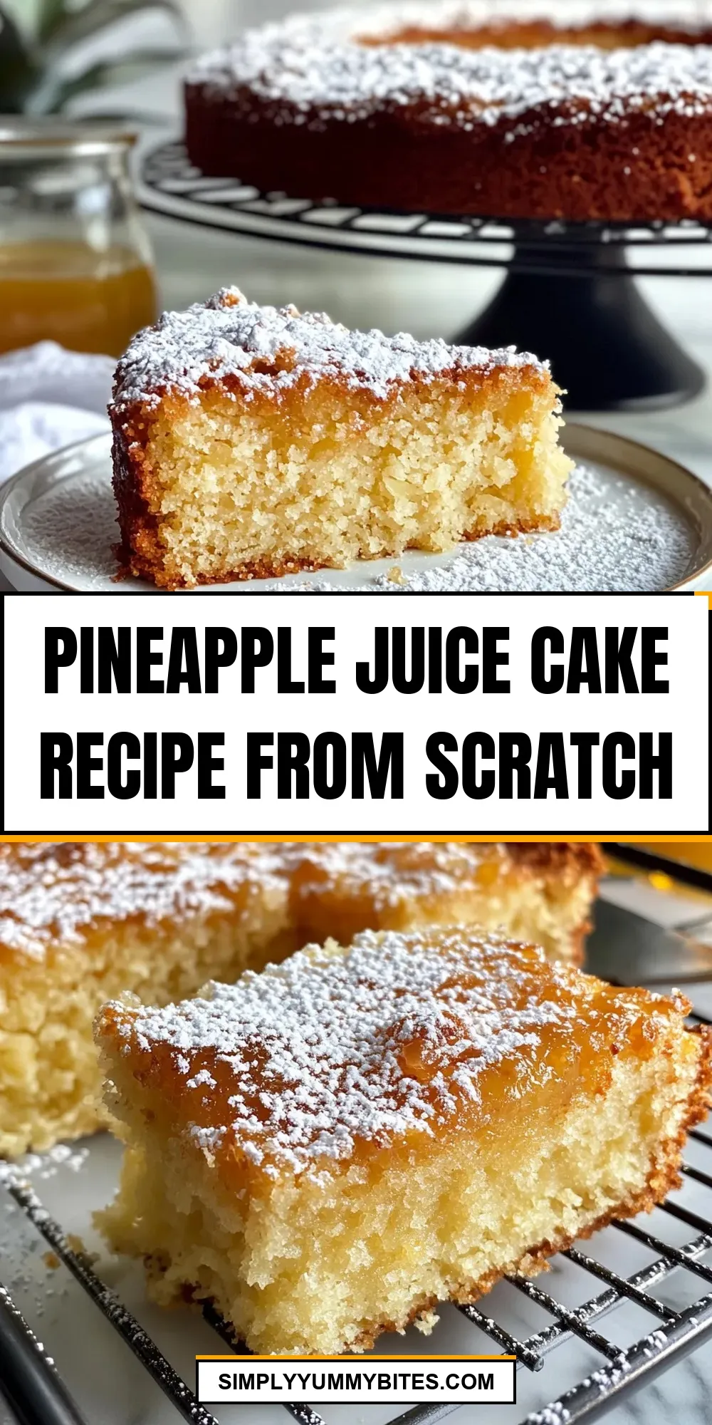 Easy Pineapple Juice Cake  From Scratch