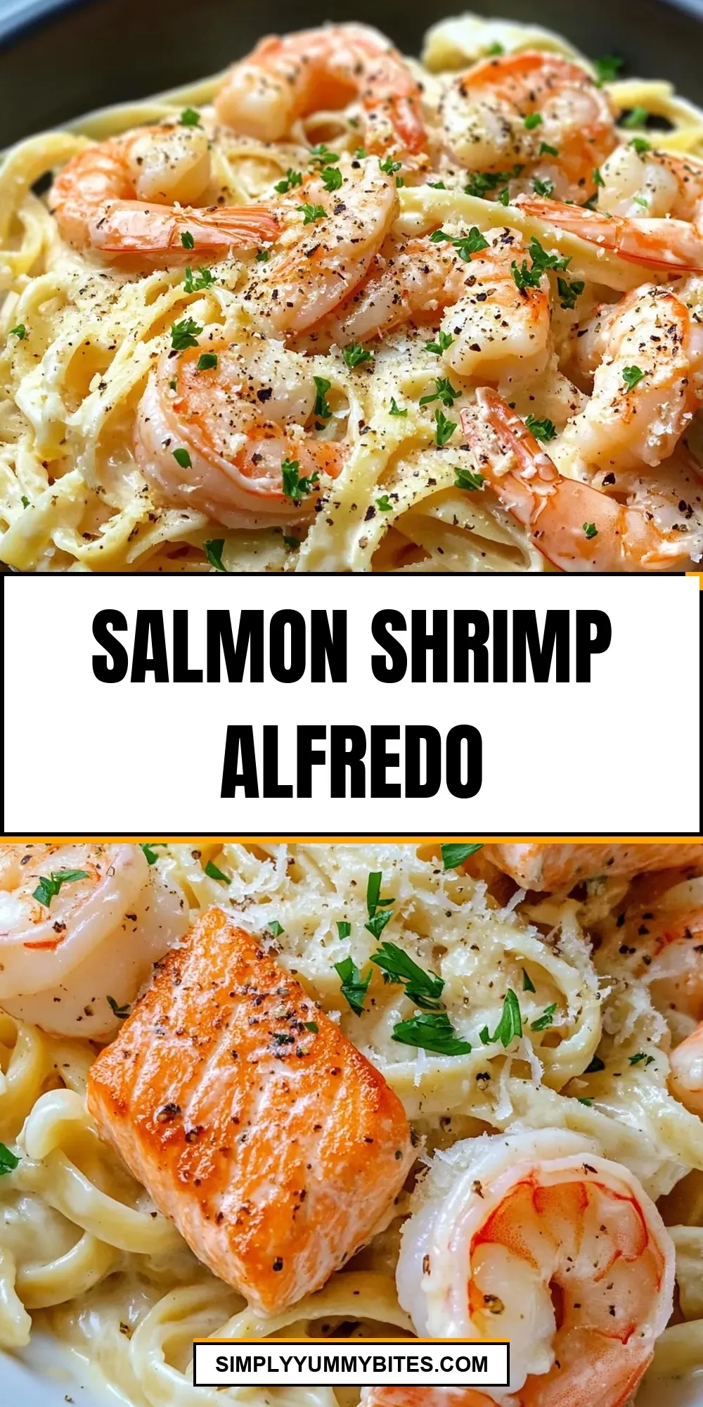 Easy Salmon Shrimp Alfredo Recipe