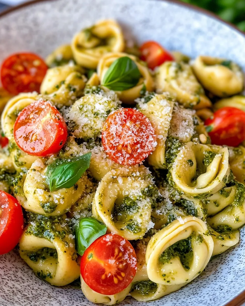 Easy 15-Minute Creamy Pesto Tortellini recipe photo