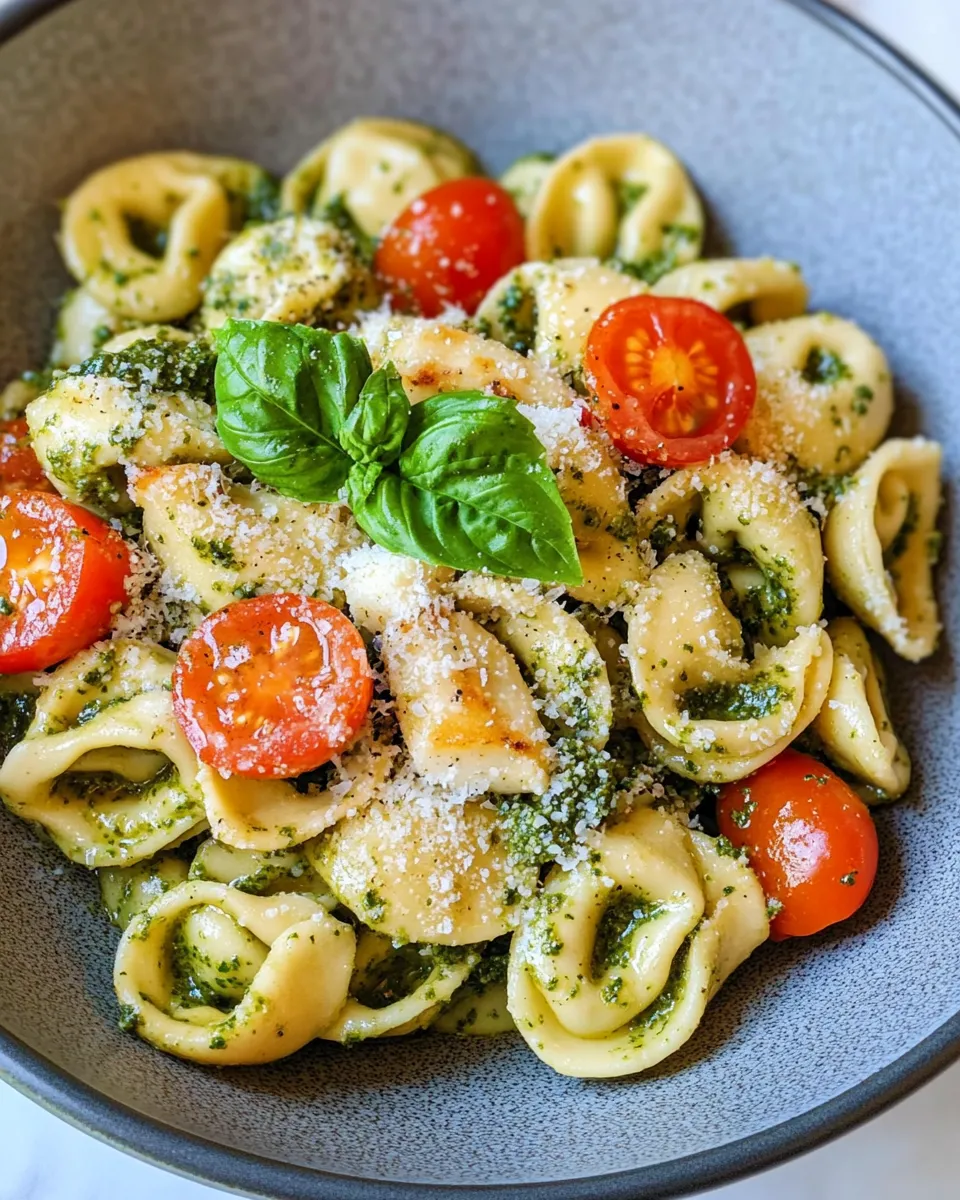 Delicious 15-Minute Creamy Pesto Tortellini dish photo