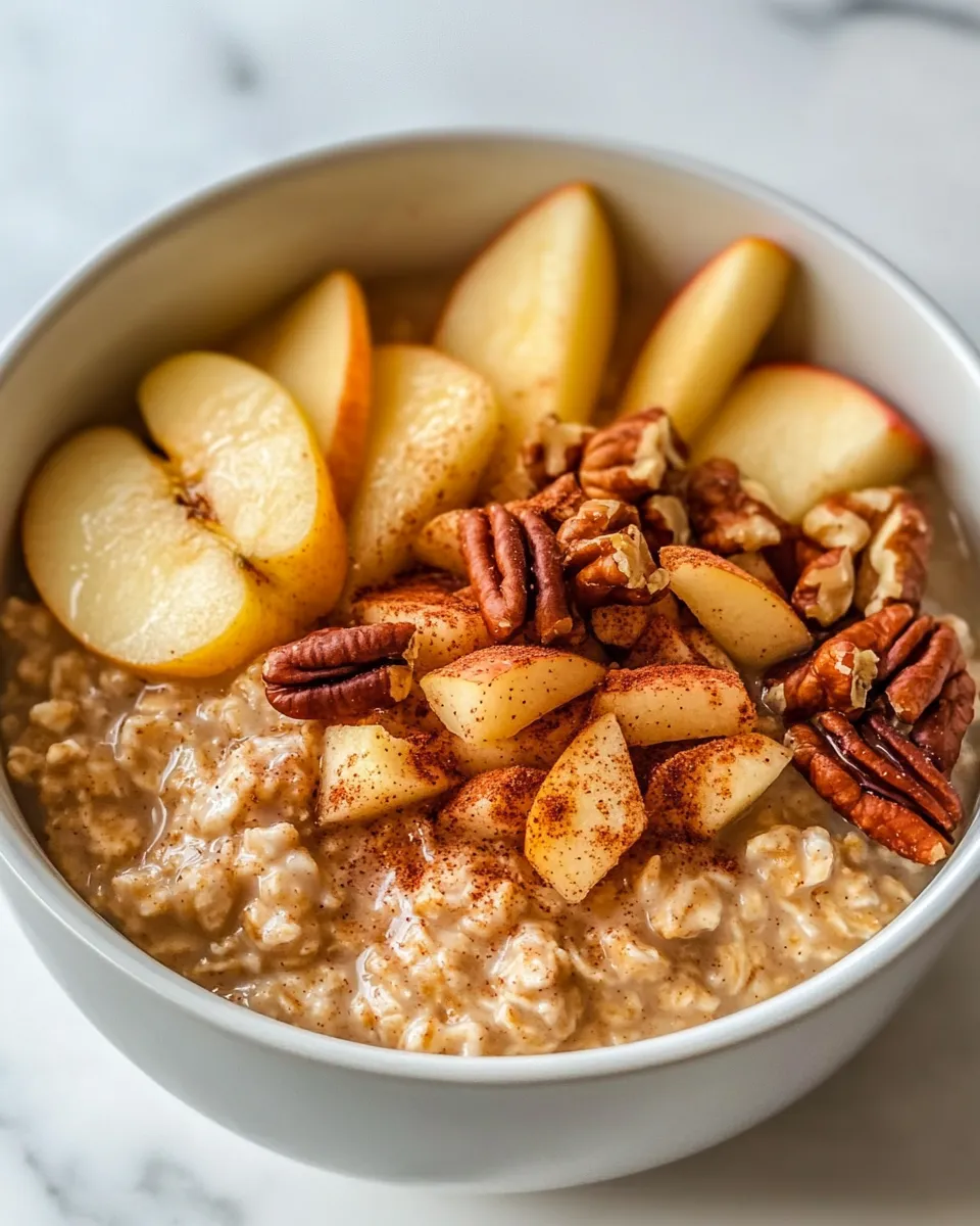 Delicious Apple Cinnamon Steel Cut Oats food shot