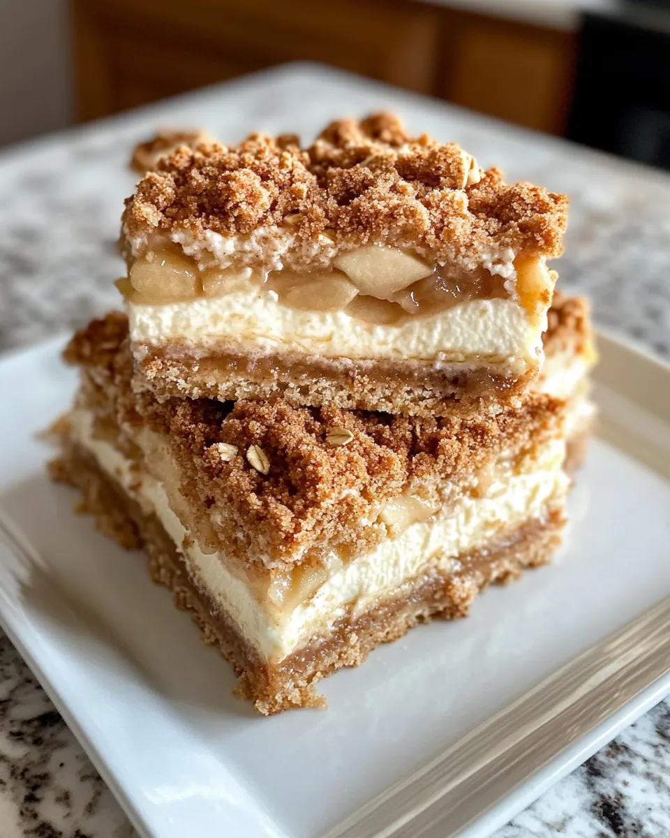 Delicious Apple Crumble Cheesecake Bars plate image