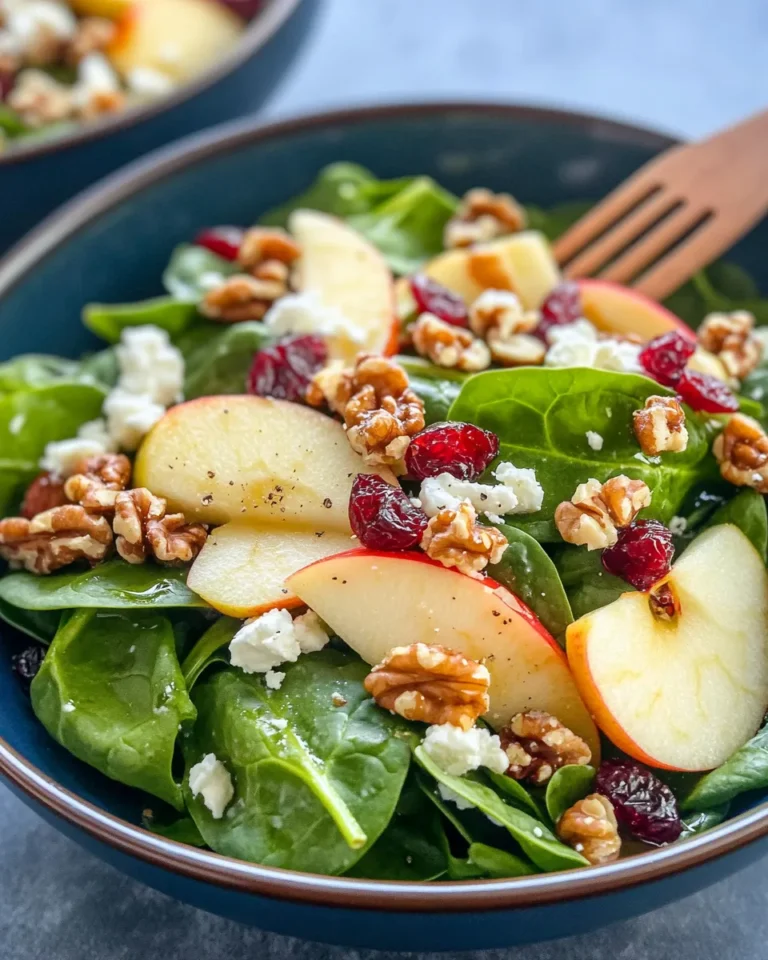 Homemade Apple Walnut Spinach Salad photo