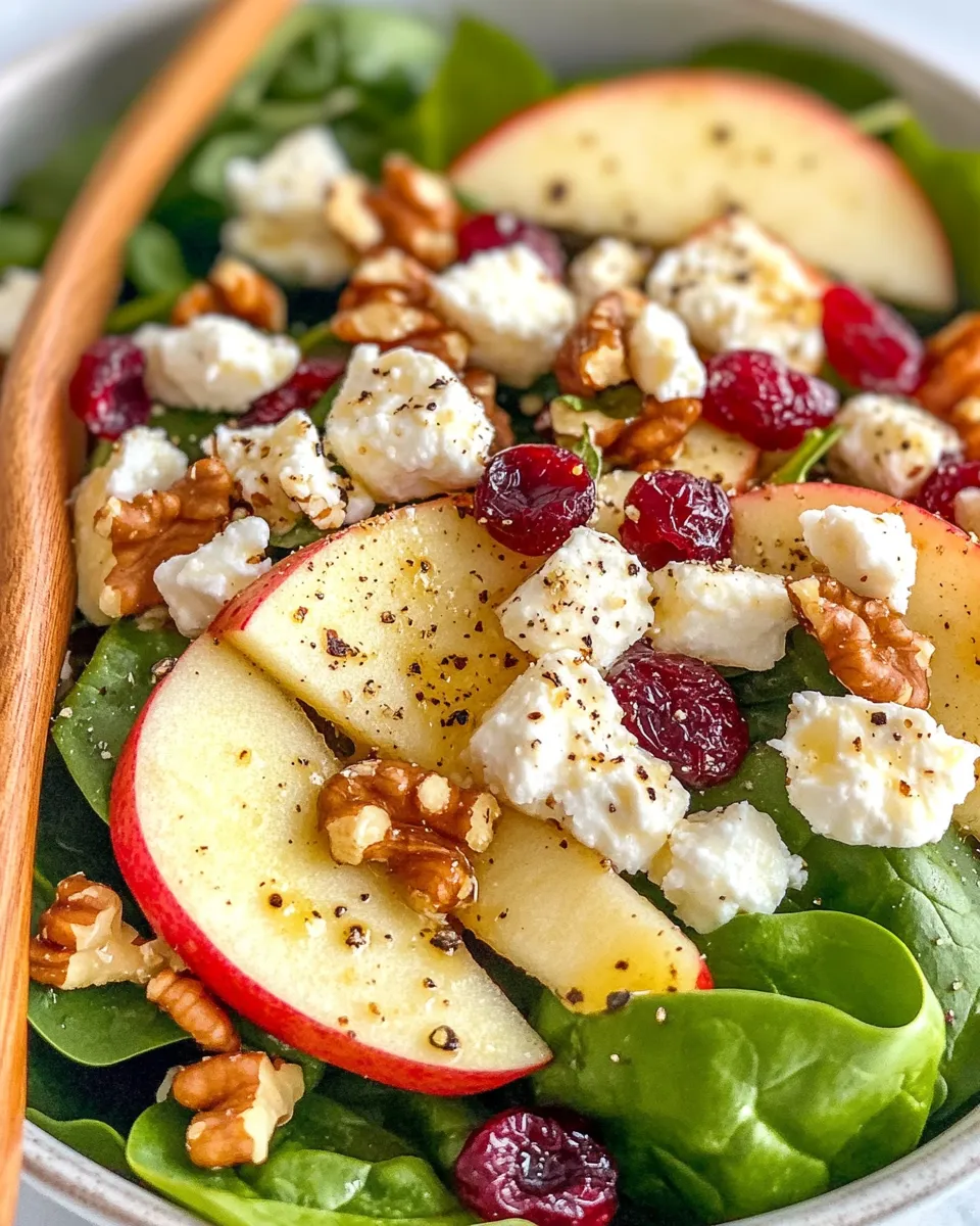 Easy Apple Walnut Spinach Salad recipe image