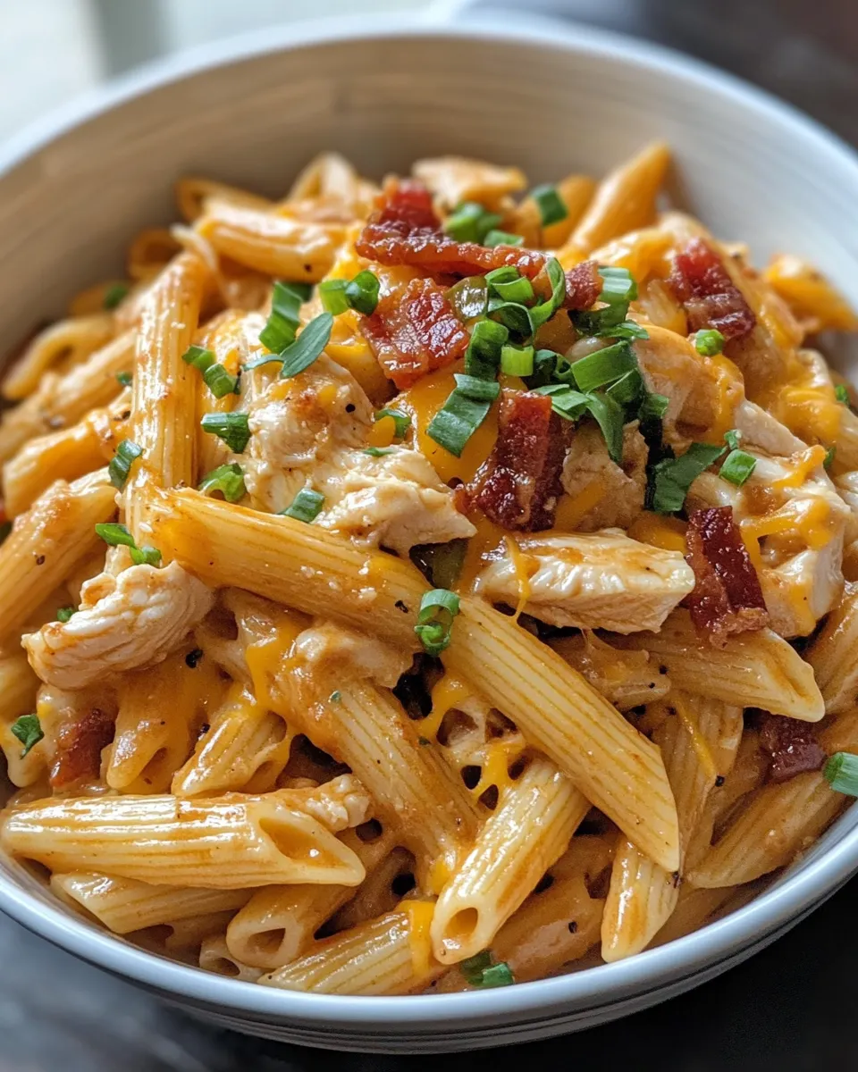 Delicious BBQ Chicken Bacon Pasta plate image