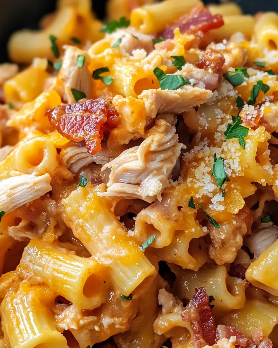 Easy BBQ Pulled Pork Macaroni Pasta food shot