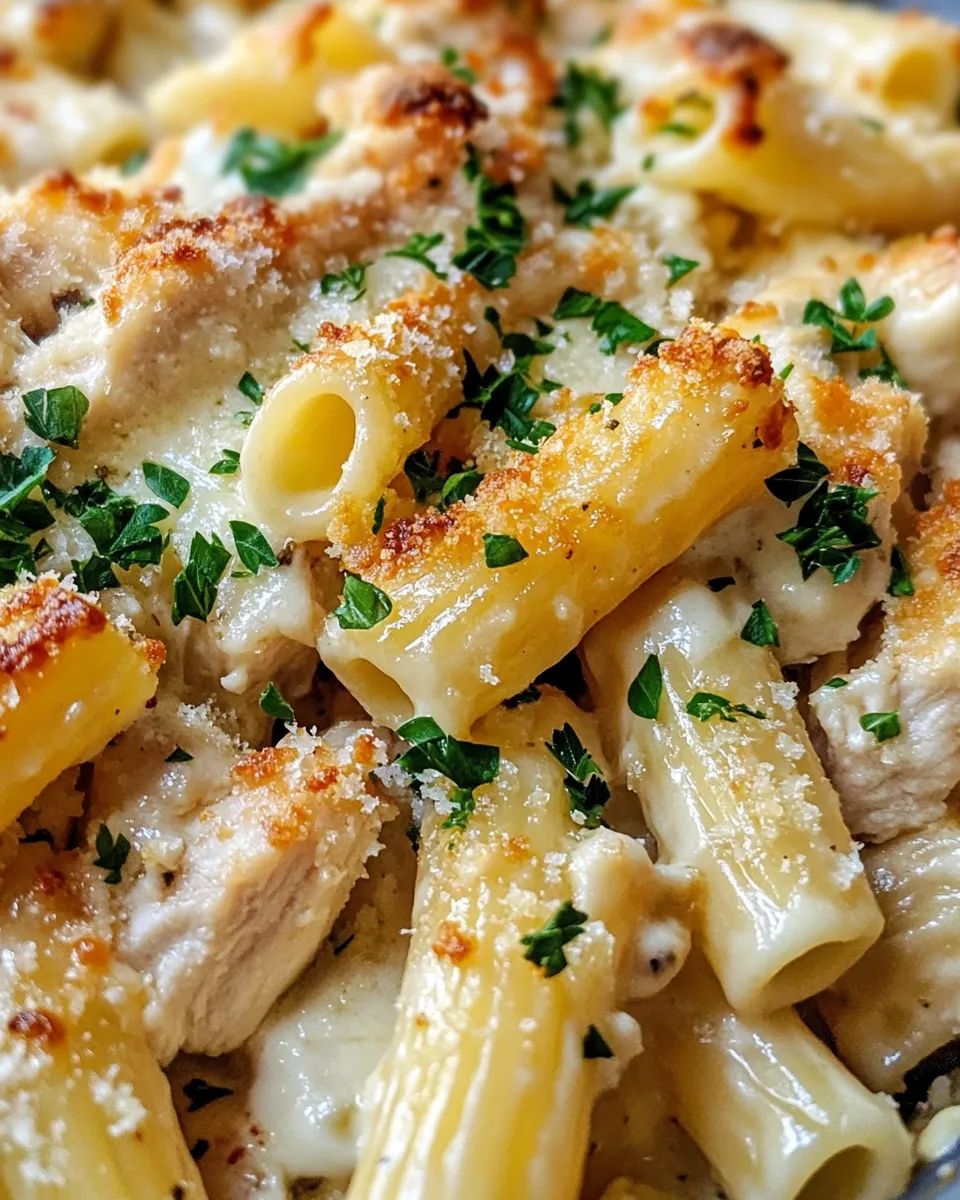 Delicious Baked Chicken Alfredo Ziti dish photo