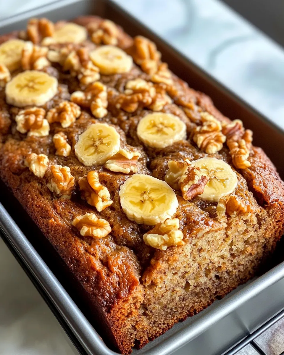 Easy Banana Bread with Walnuts food shot