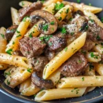 Homemade Beef Stroganoff Penne Pasta photo
