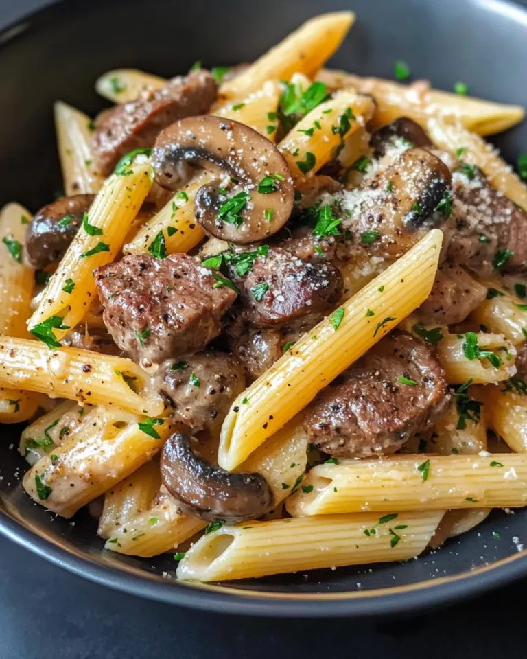 Homemade Beef Stroganoff Penne Pasta photo