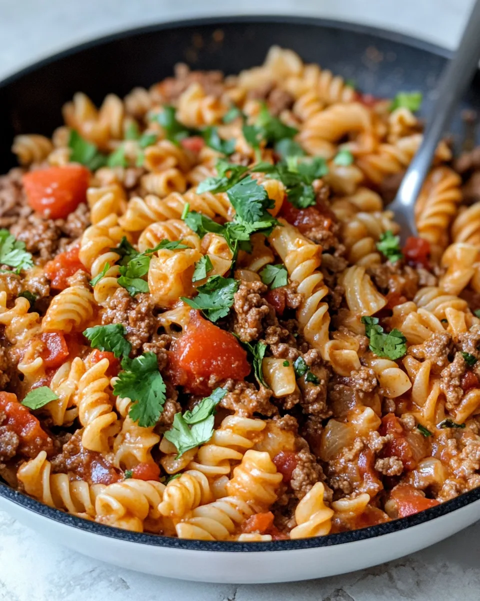 Homemade Beef Taco Pasta Skillet photo