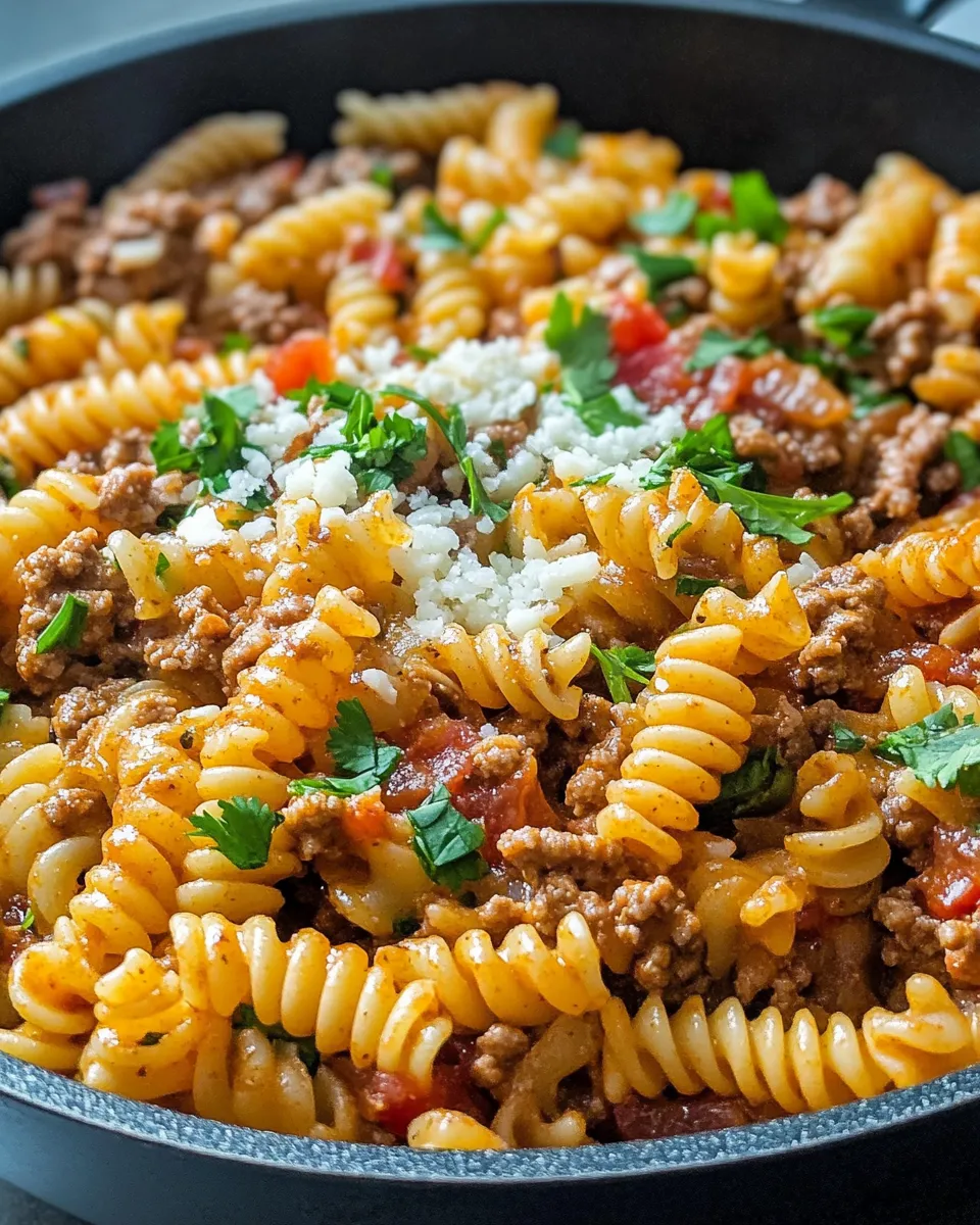 Classic Beef Taco Pasta Skillet image