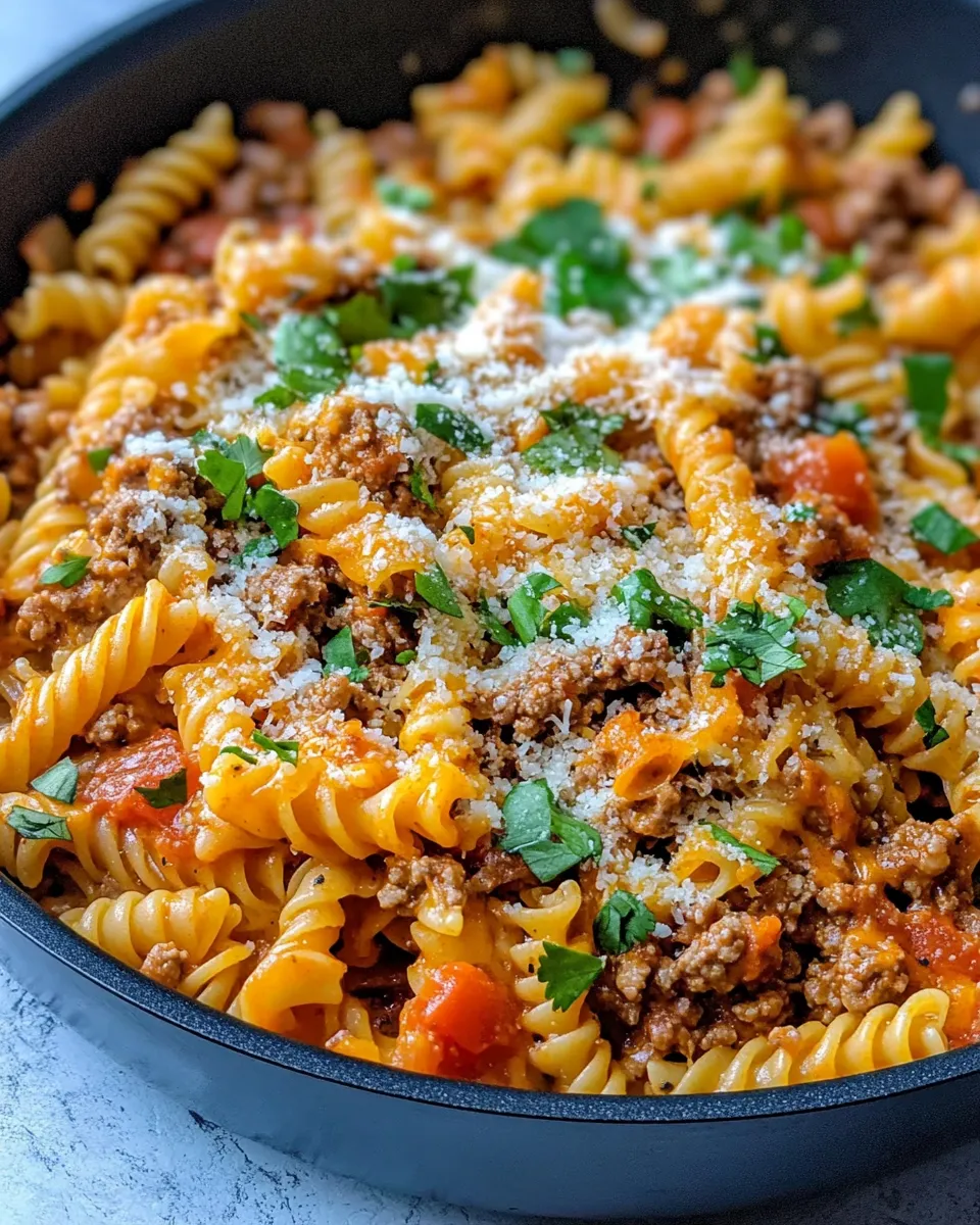 Easy Beef Taco Pasta Skillet recipe photo