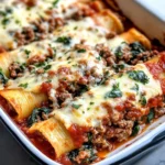 Homemade Beef and Spinach Stuffed Manicotti photo