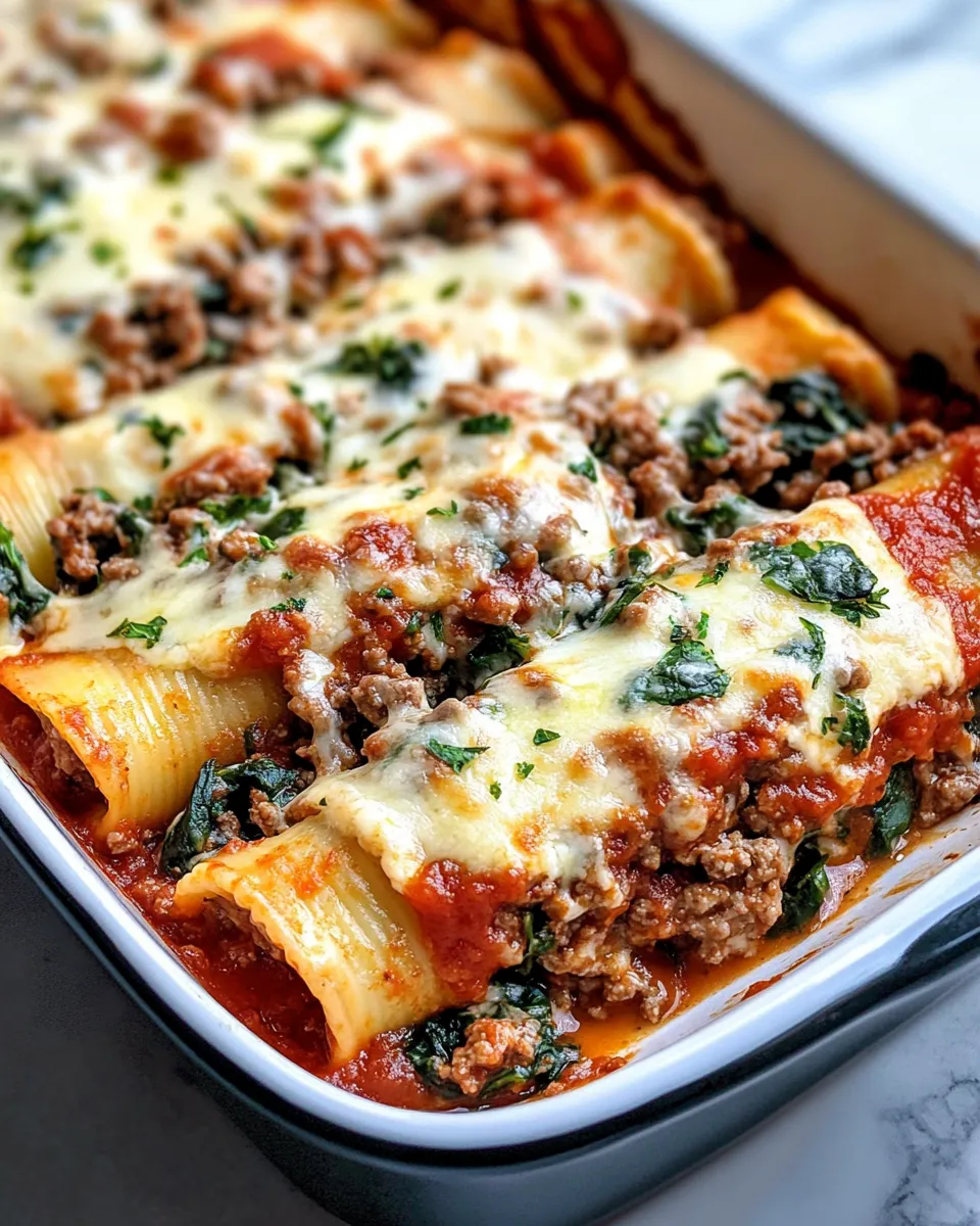 Homemade Beef and Spinach Stuffed Manicotti photo