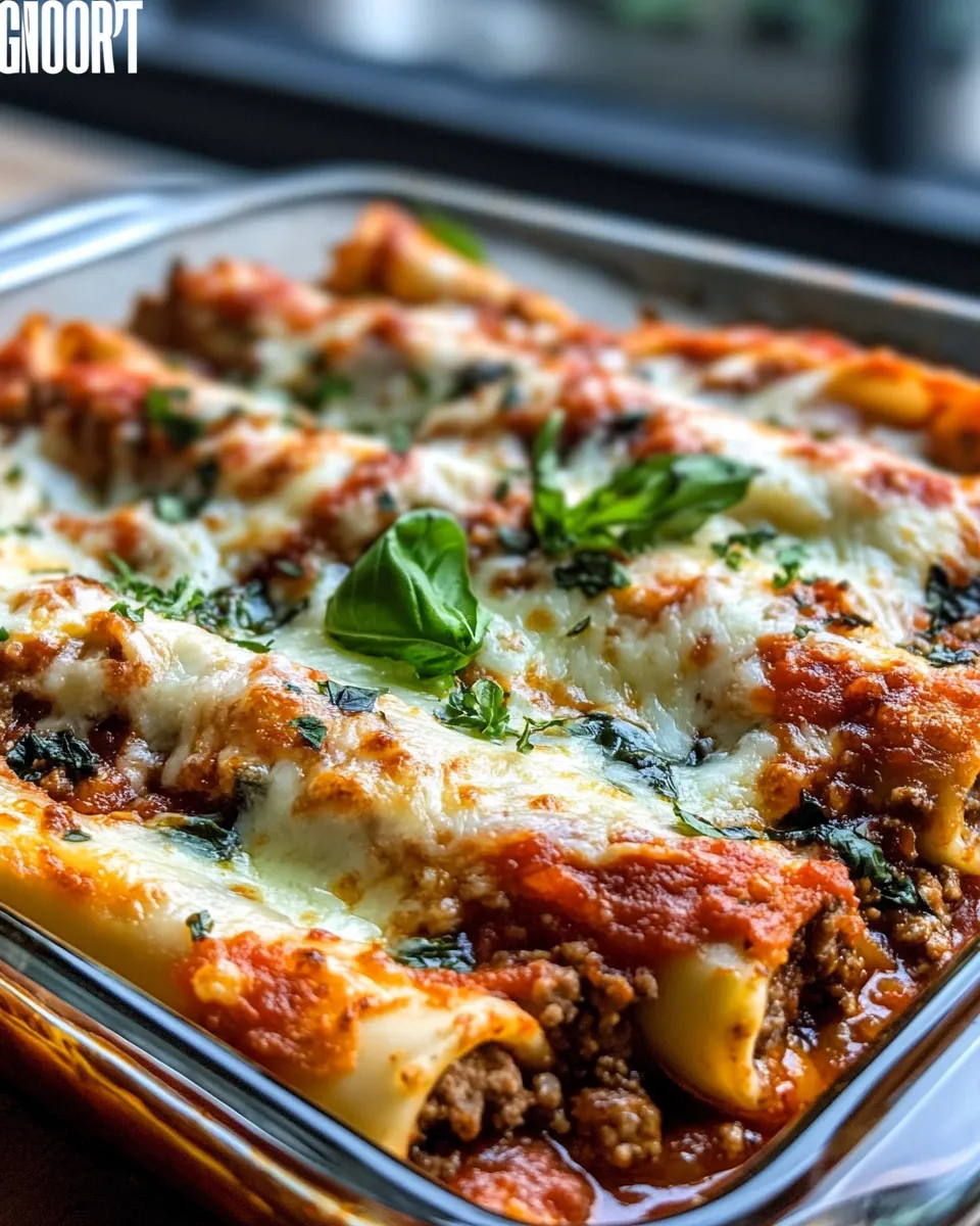 Easy Beef and Spinach Stuffed Manicotti recipe photo