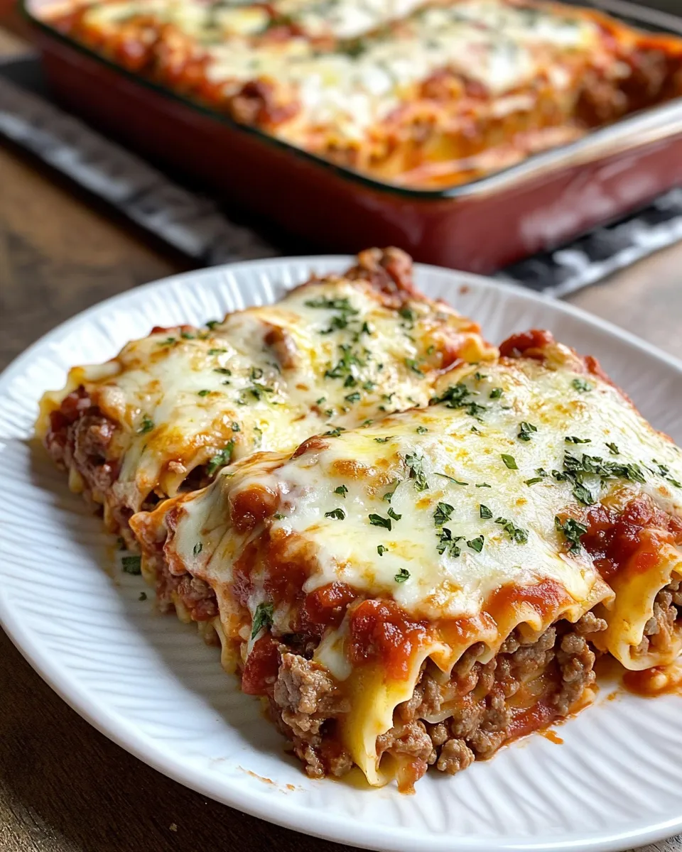 Easy Beefy Cheesy Lasagna Roll Ups food shot