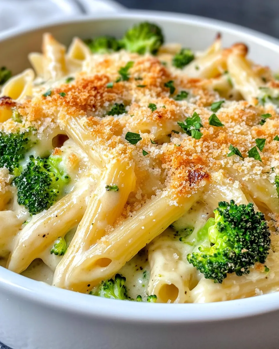 Classic Broccoli Cheddar Penne Bake dish photo