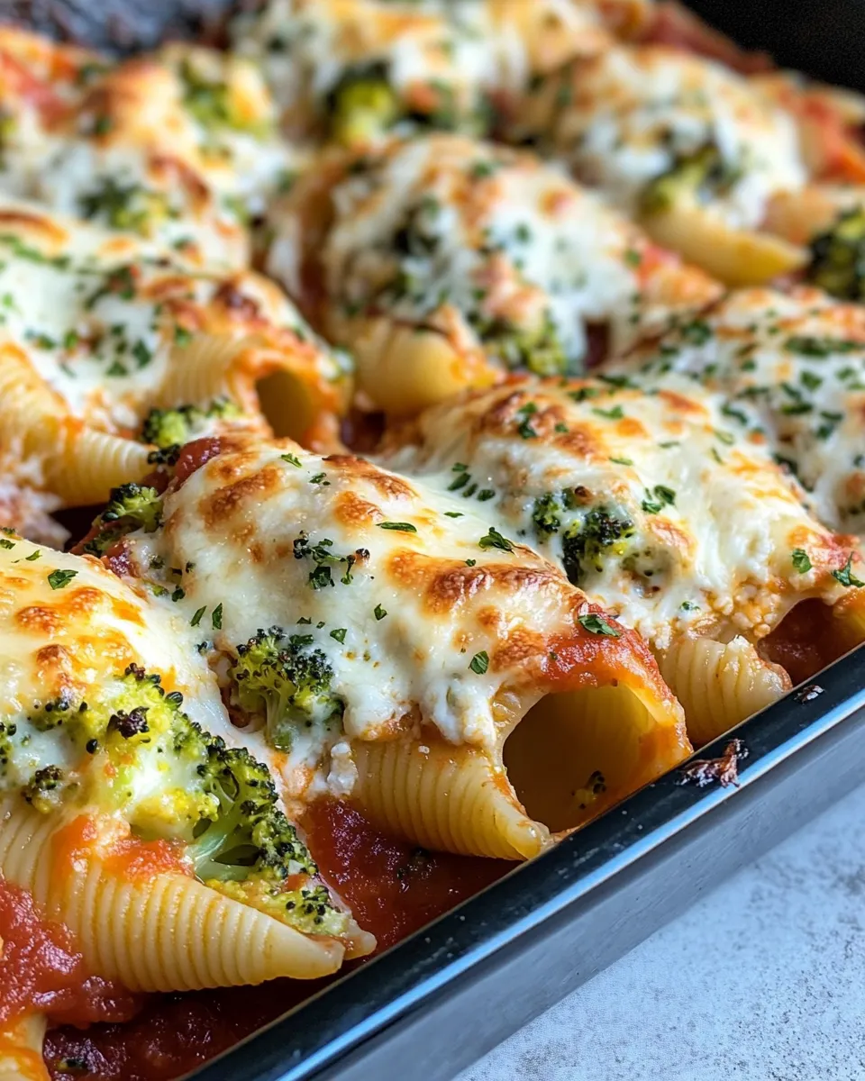 Delicious Broccoli Cheddar Stuffed Shells plate image