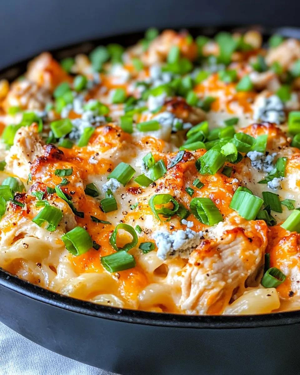 Easy Buffalo Chicken Mac and Cheese food shot