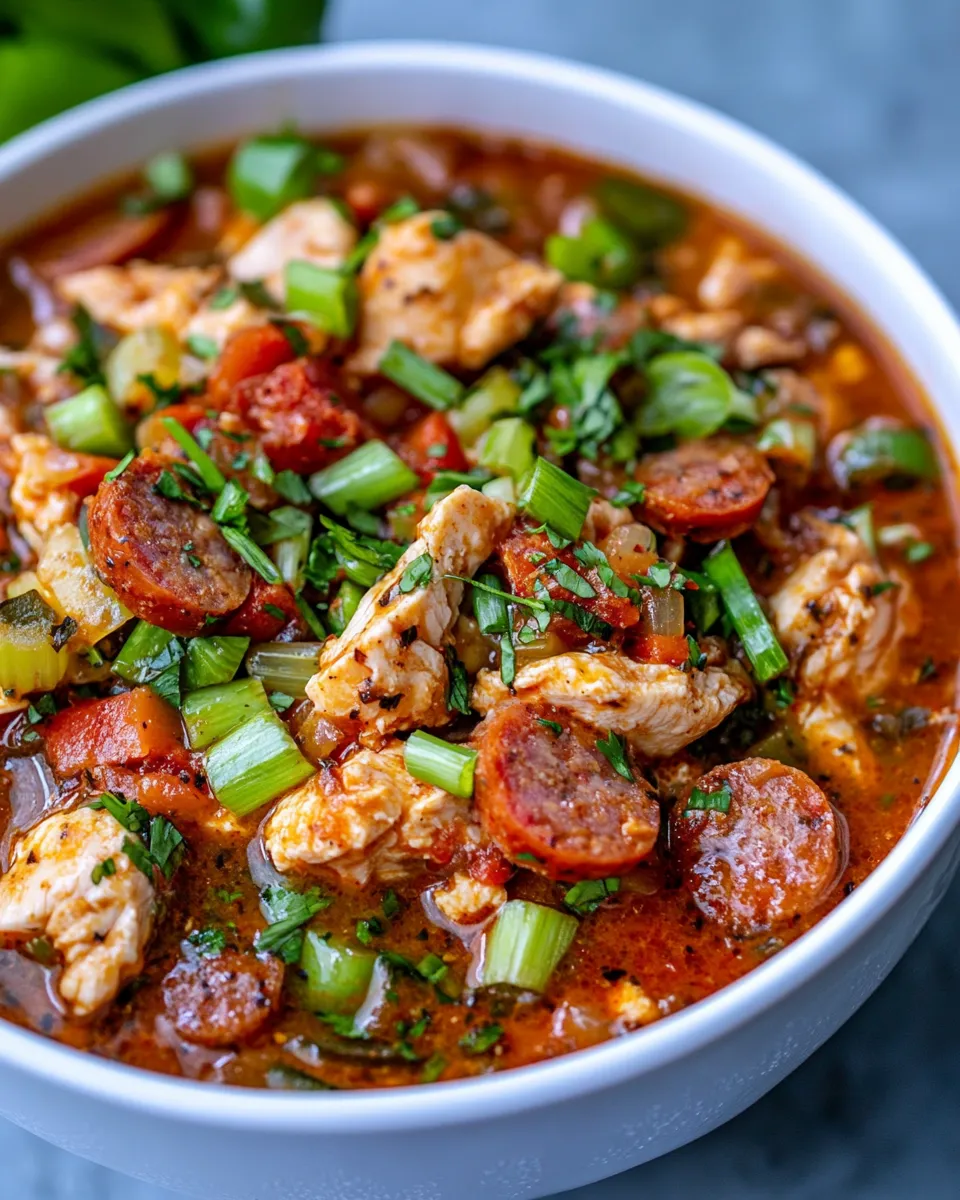Classic Cajun Chicken Sausage Gumbo dish photo