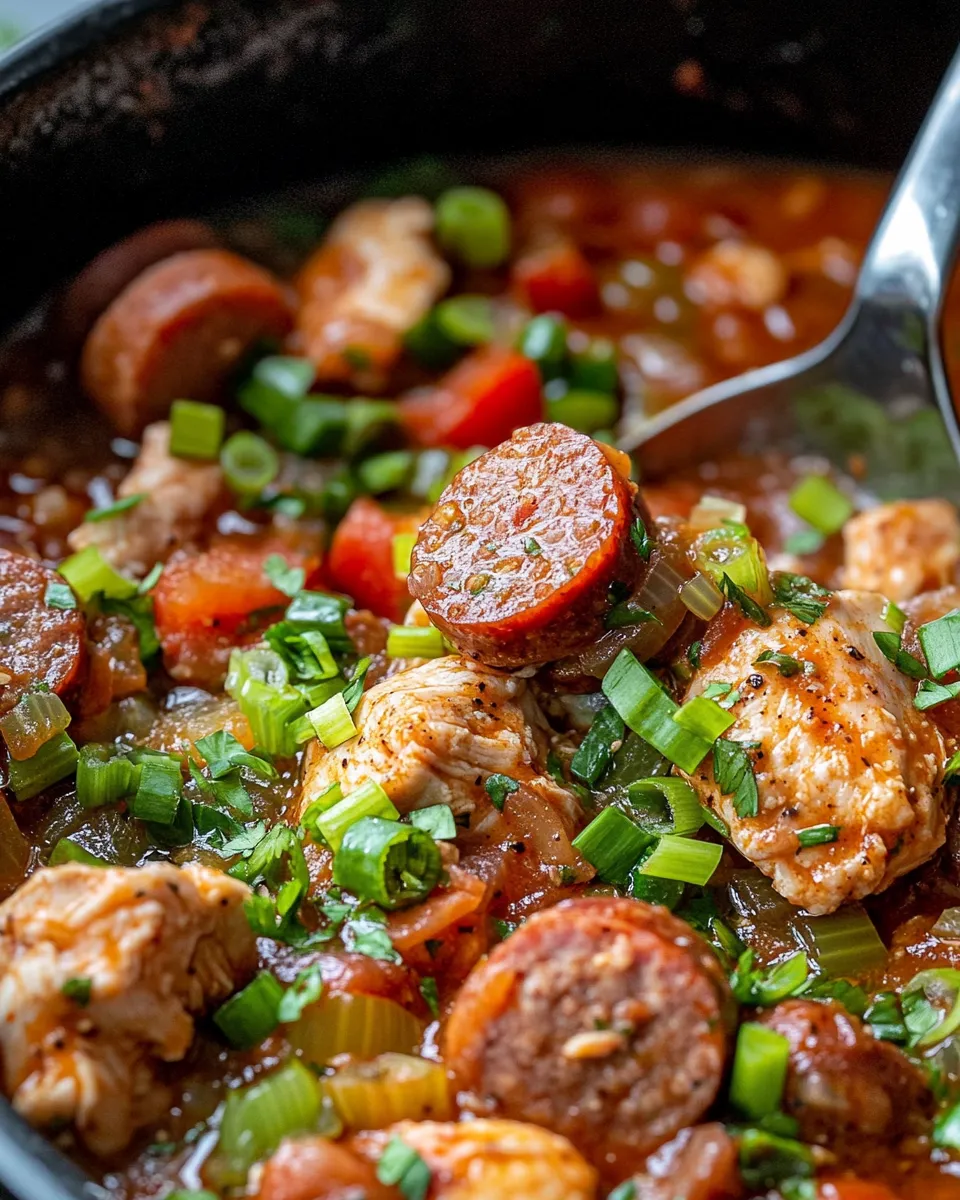 Easy Cajun Chicken Sausage Gumbo food shot