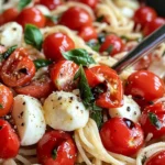 Homemade Caprese Tomato Mozzarella Pasta photo
