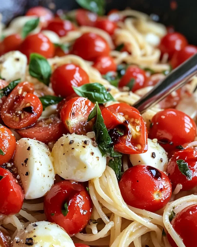 Homemade Caprese Tomato Mozzarella Pasta photo