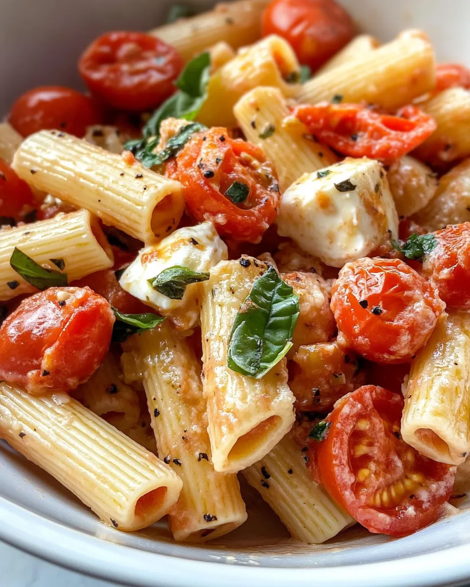 Easy Caprese Tomato Mozzarella Pasta recipe photo