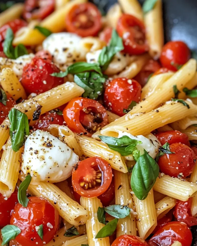 Homemade Caprese Tomato Mozzarella Penne recipe photo