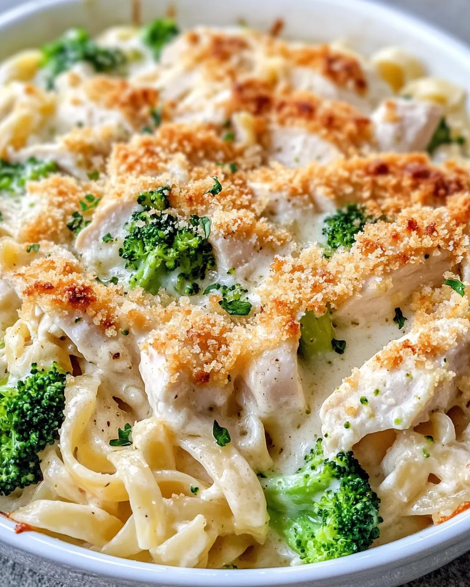Easy Cheesy Alfredo Chicken Bake food shot