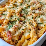 Homemade Cheesy BBQ Chicken Pasta Casserole recipe photo