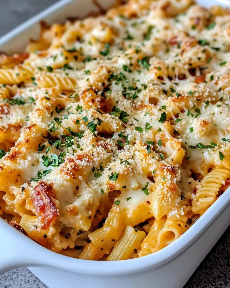 Homemade Cheesy BBQ Chicken Pasta Casserole recipe photo