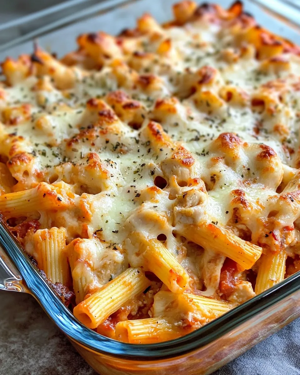 Classic Cheesy BBQ Chicken Pasta Casserole dish photo