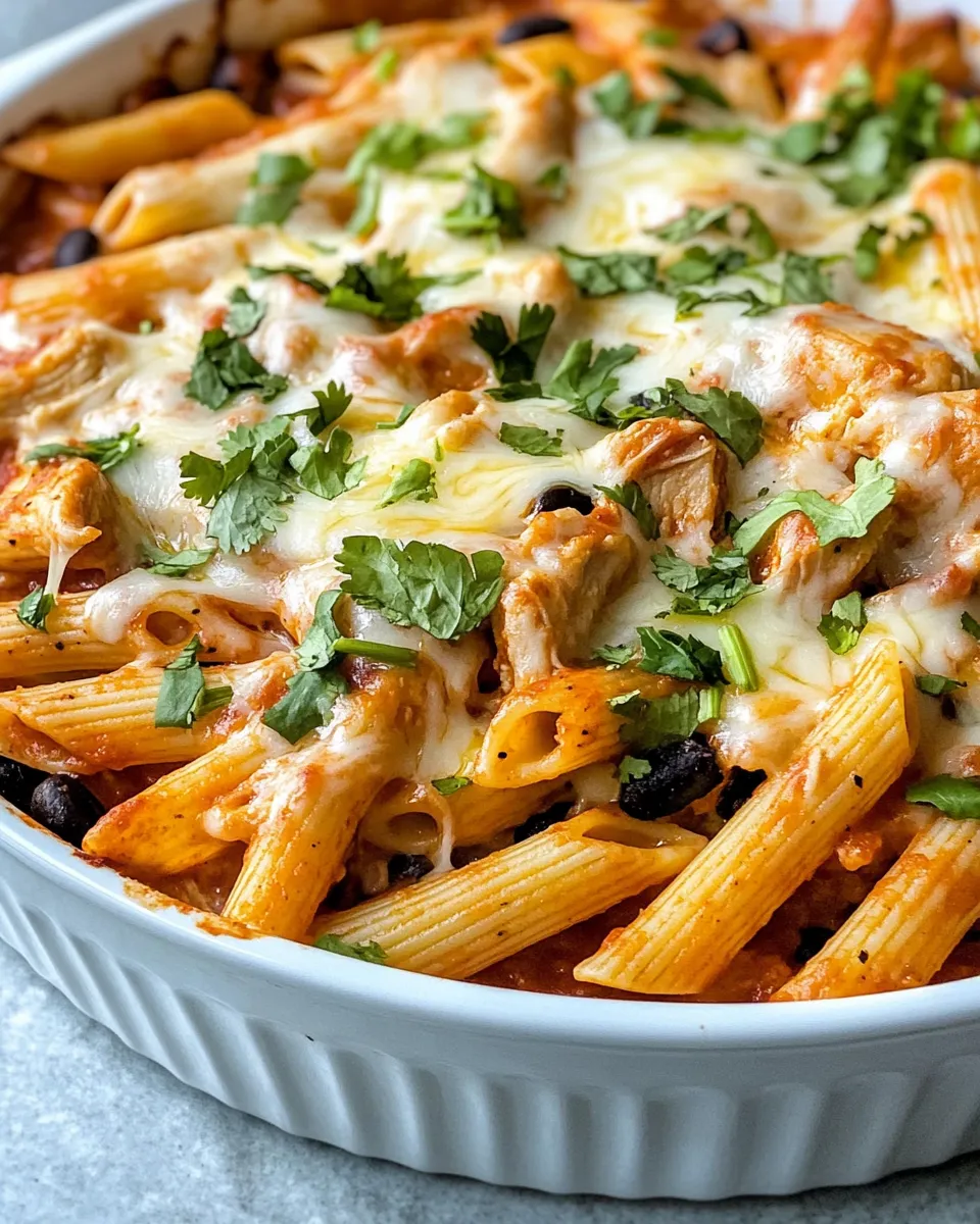 Homemade Cheesy Chicken Enchilada Pasta Bake photo