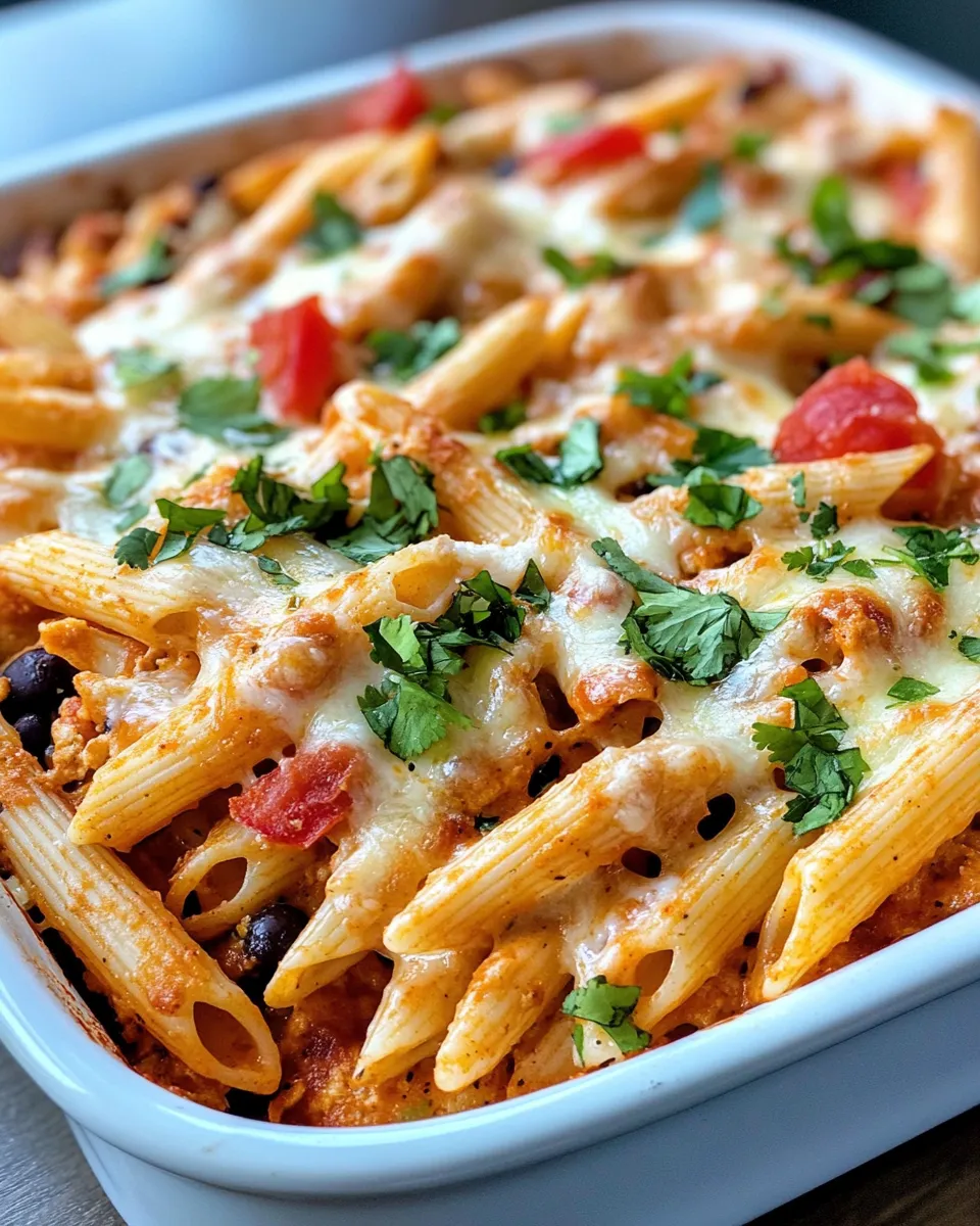 Delicious Cheesy Chicken Enchilada Pasta Bake dish photo