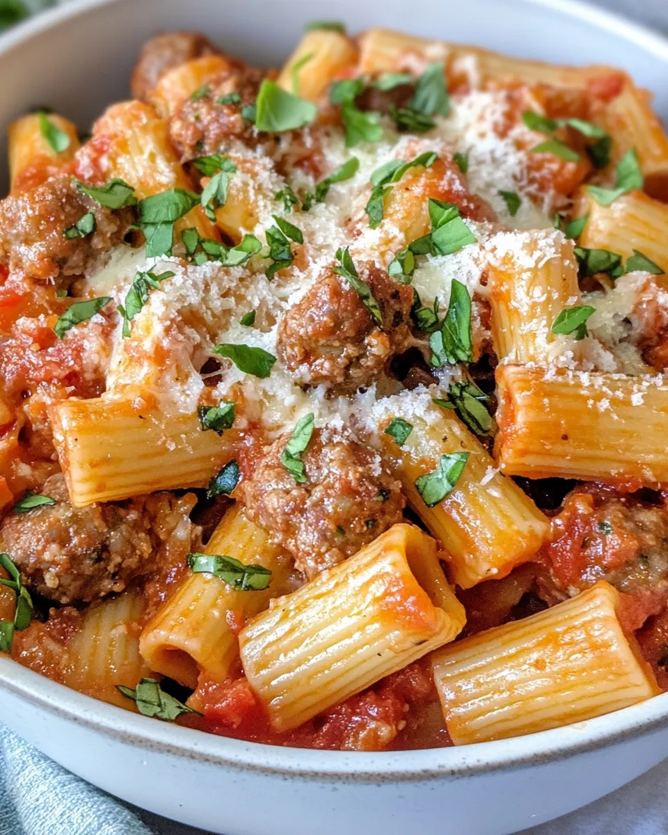 Classic Cheesy Italian Sausage Rigatoni dish photo