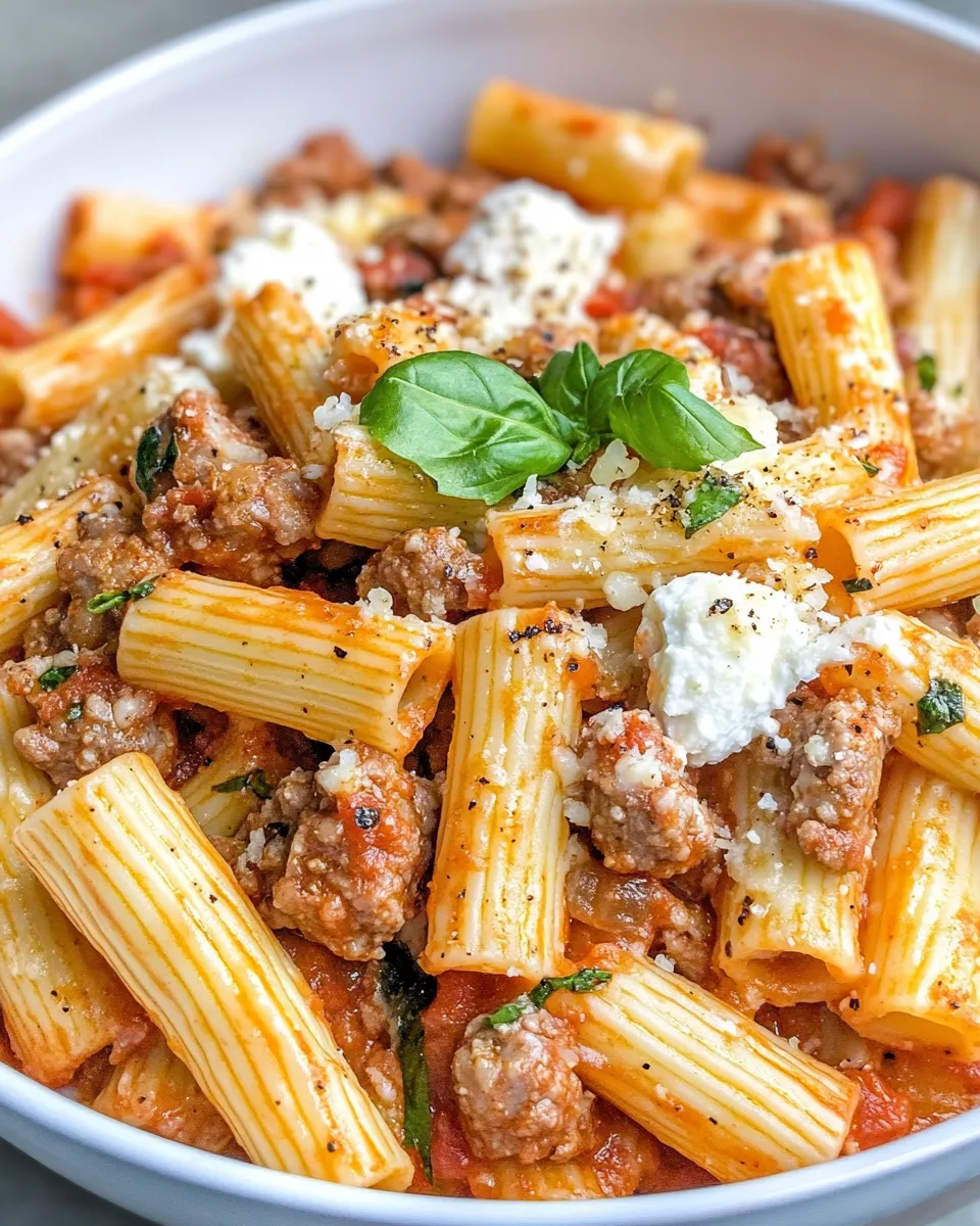 Delicious Cheesy Italian Sausage Rigatoni image