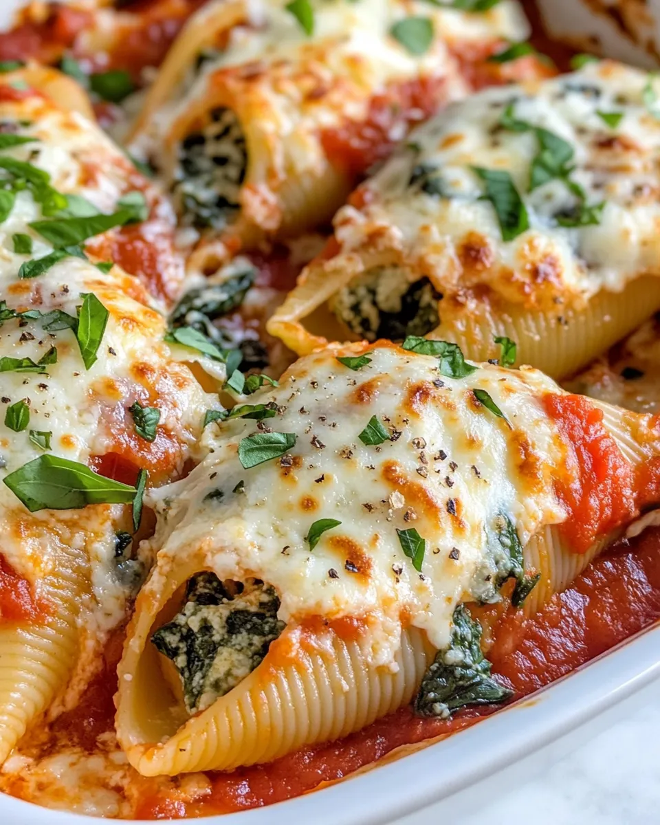 Homemade Cheesy Spinach Ricotta Stuffed Shells recipe photo