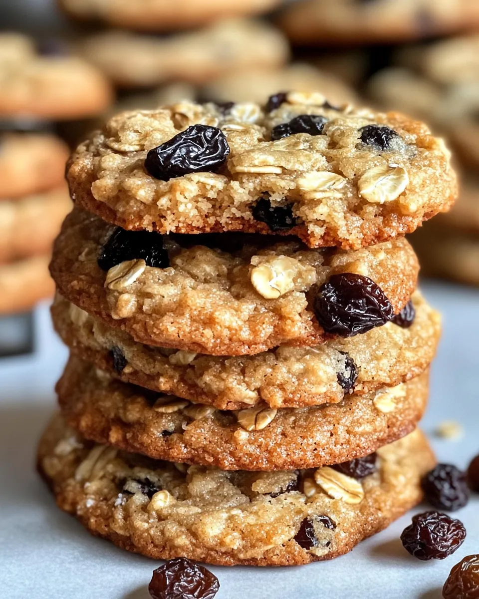 Classic Chewy Oatmeal Raisin Cookies recipe image