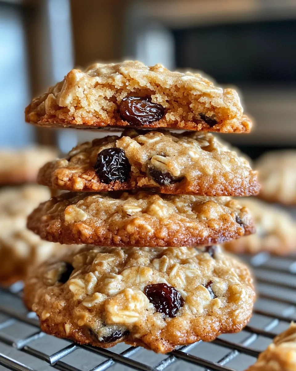 Easy Chewy Oatmeal Raisin Cookies dish photo
